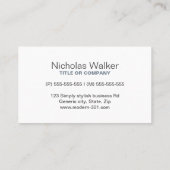 Moderne, eenvoudige uitgever redacteur leate grijs visitekaartje (Achterkant)