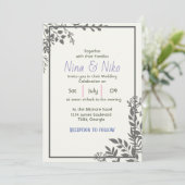 moderne eenvoudige uitnodiging (Staand voorkant)