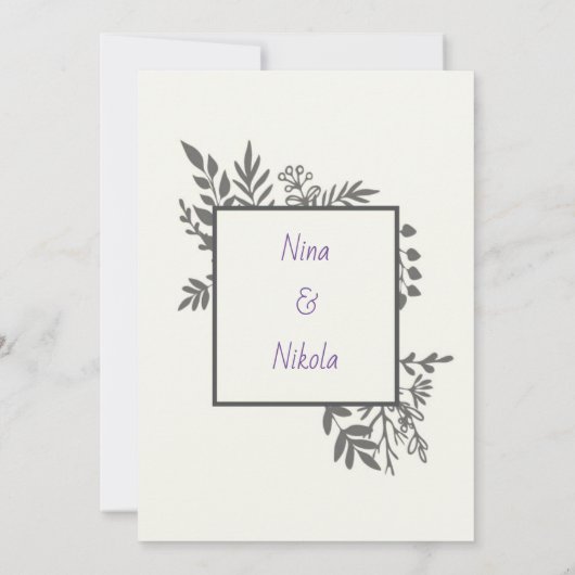 moderne eenvoudige uitnodiging (Achterkant)