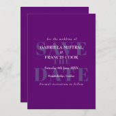 Moderne Eenvoudige Uitnodiging om de Datum te Bewa (Voorkant / Achterkant)