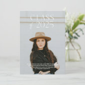 Moderne Eenvoudige Uitnodiging van het Afstudeerfe (Staand voorkant)