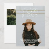 Moderne Eenvoudige Uitnodiging van het Afstudeerfe (Voorkant / Achterkant)