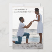 Moderne Eenvoudige Uitnodiging van het Fotoengagem (Voorkant)