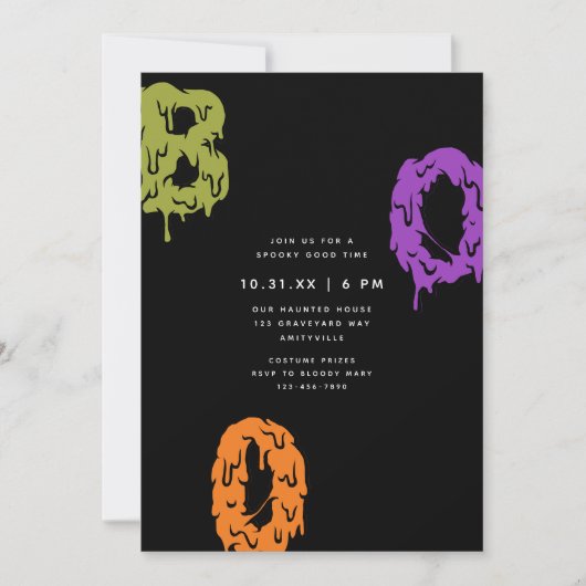 Moderne Eenvoudige uitnodiging van Slim BOO Hallow (Voorkant)