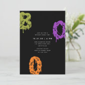 Moderne Eenvoudige uitnodiging van Slim BOO Hallow (Staand voorkant)