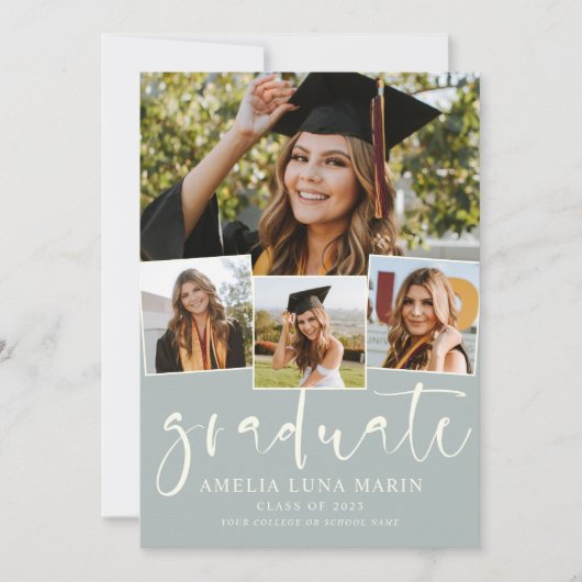 Moderne Eenvoudige uitnodiging voor Afstuderen voo (Voorkant)