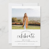 Moderne Eenvoudige uitnodiging voor Afstuderen voo (Achterkant)