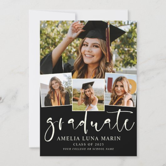 Moderne Eenvoudige uitnodiging voor Afstuderen voo (Voorkant)