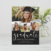 Moderne Eenvoudige uitnodiging voor Afstuderen voo (Staand voorkant)