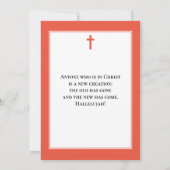 Moderne Eenvoudige Uitnodiging voor de Doop van Vo (Achterkant)