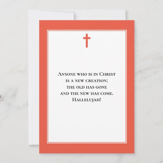 Moderne Eenvoudige Uitnodiging voor de Doop van Vo (Achterkant)