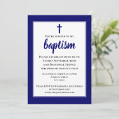 Moderne Eenvoudige Uitnodiging voor de Doop van Vo (Staand voorkant)