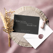 Moderne Eenvoudige uitnodiging voor een zwart huwe