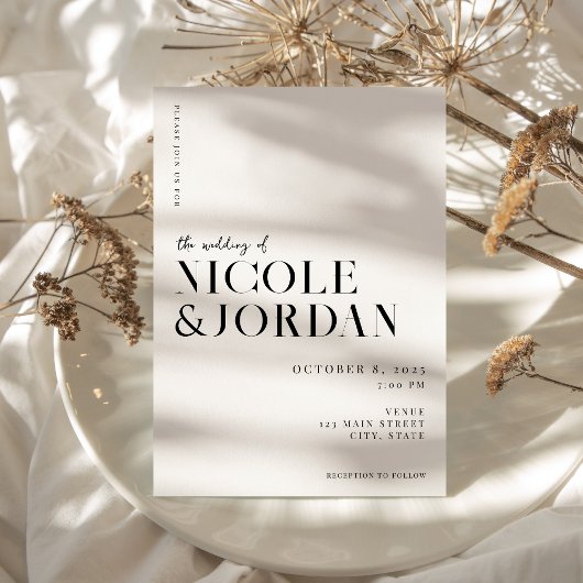 Moderne Eenvoudige uitnodiging voor kabelweddensch