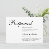 Moderne & Eenvoudige Uitstel Trouwkaart Kaart (Staand voorkant)