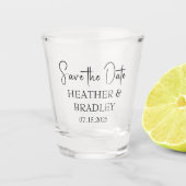 Moderne eenvoudige unieke minimalistische bruiloft shot glas (Voorkant)