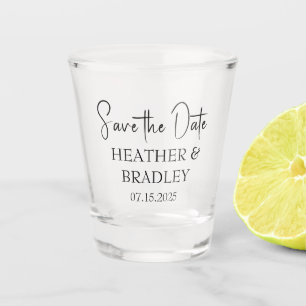 Moderne eenvoudige unieke minimalistische bruiloft shot glas