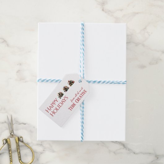 Moderne eenvoudige unieke zakelijke kerstcadeau la cadeaulabel (Met Touw)