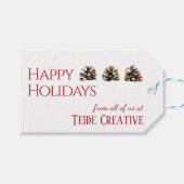 Moderne eenvoudige unieke zakelijke kerstcadeau la cadeaulabel (Voorkant (Horizontaal))