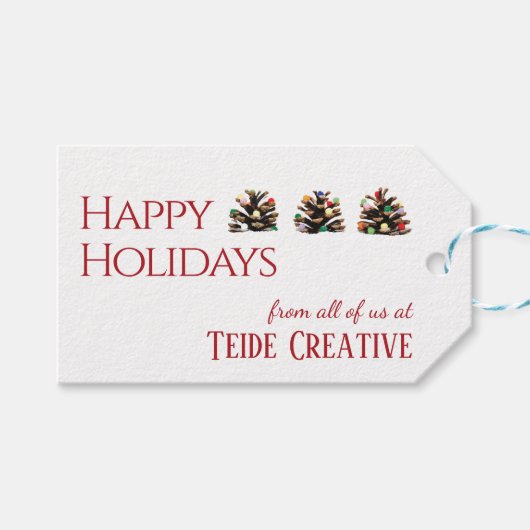 Moderne eenvoudige unieke zakelijke kerstcadeau la cadeaulabel (Voorkant (Horizontaal))