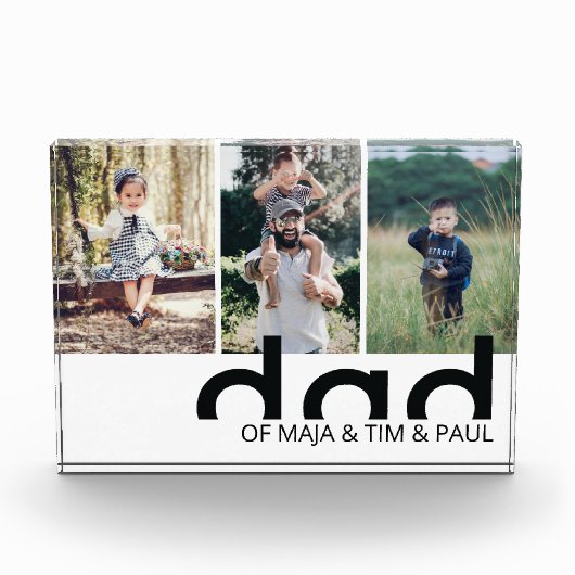 Moderne eenvoudige vader met Kinder vaders collage Fotoblokken (Voorkant)