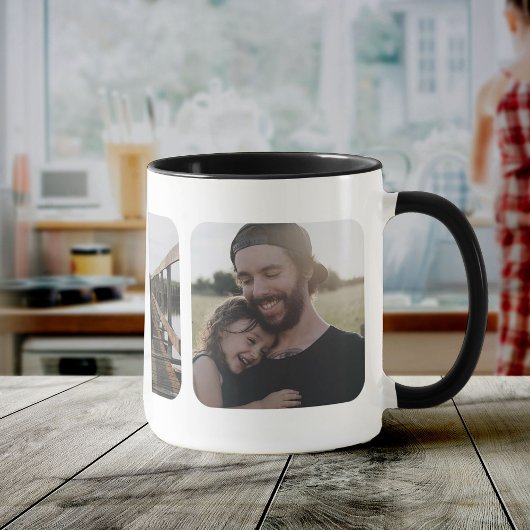 Moderne Eenvoudige Vaderdag Instagram Fotocollage Mok