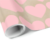 Moderne Eenvoudige Valentijn roze hartkraft Cadeaupapier (Rol Hoek)