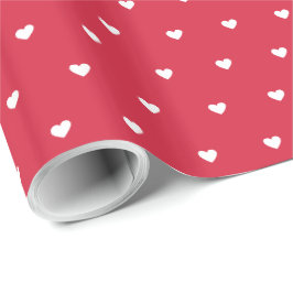 Moderne, eenvoudige Valentijn: wit, rood Cadeaupapier