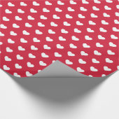 Moderne, eenvoudige Valentijn: wit, rood patroon Cadeaupapier (Hoek)