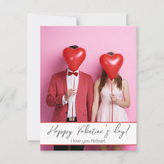 Moderne eenvoudige Valentijnsdag Kaart (Voorkant)