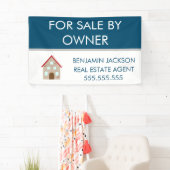 Moderne eenvoudige vastgoedmakelaarsmarketing spandoek (Insitu)