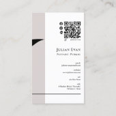 Moderne eenvoudige veren penpunt Beige notaris Visitekaartje (Achterkant)