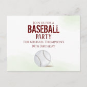 Moderne Eenvoudige Verjaardag Aquarel Cute Honkbal Briefkaart (Voorkant)