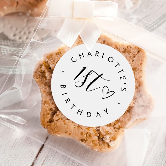 Moderne eenvoudige verjaardag ronde sticker