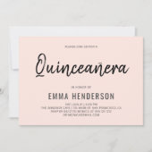 Moderne Eenvoudige Verjaardag van Quinceanera Kaart (Voorkant)