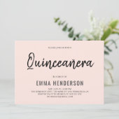 Moderne Eenvoudige Verjaardag van Quinceanera Kaart (Staand voorkant)