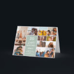 Moderne, eenvoudige verjaardagscollage groen 12 fo kaart<br><div class="desc">Moderne,  horizontale,  eenvoudige verjaardagsstreep groen en wit 12 raster van de fotocollage met bewerkbare kleuren en moderne typografie. 30e verjaardag!</div>