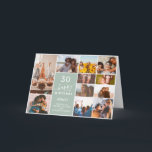 Moderne, eenvoudige verjaardagscollage groen 12 fo kaart<br><div class="desc">Moderne,  horizontale,  eenvoudige verjaardagsstreep groen en wit 12 raster van de fotocollage met bewerkbare kleuren en moderne typografie. 30e verjaardag!</div>