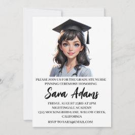 Moderne eenvoudige verpleging pinning ceremonie ui kaart