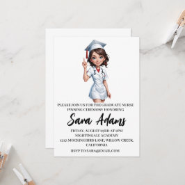 Moderne eenvoudige verpleging pinning ceremonie ui kaart