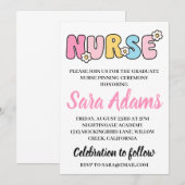 Moderne eenvoudige verpleging pinning ceremonie ui kaart (Voorkant / Achterkant)