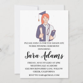 Moderne eenvoudige verpleging pinning ceremonie ui kaart