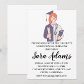 Moderne eenvoudige verpleging pinning ceremonie ui kaart (Voorkant / Achterkant)