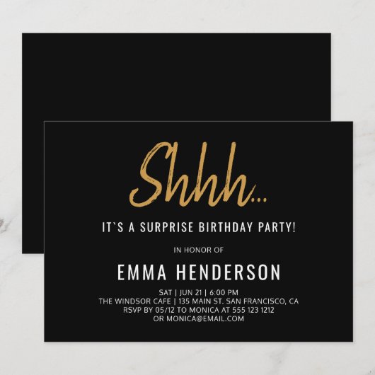 Moderne eenvoudige verrassingsdag kaart (Voorkant / Achterkant)