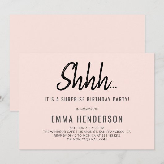 Moderne eenvoudige verrassingsdag kaart (Voorkant / Achterkant)