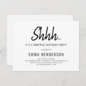 Moderne eenvoudige verrassingsdag uitnodiging briefkaart (Voorkant / Achterkant)