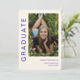 Moderne Eenvoudige Verticale Foto Afstudeerfeest Kaart
