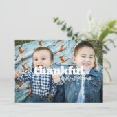 Moderne eenvoudige vetgedrukte tekst Thanksgiving  Feestdagenkaart (Staand voorkant)