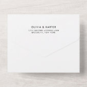 Moderne Eenvoudige Vette Romantische Foto Huwelijk All In One Uitnodiging (Achterkant)