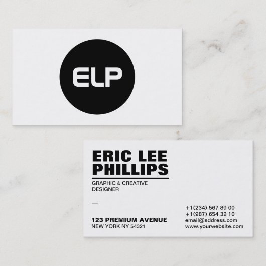 Moderne, eenvoudige, vette, witte professional visitekaartje (Voorkant / Achterkant)